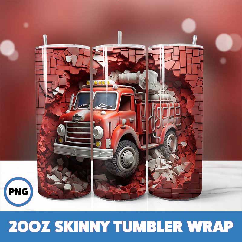 Cracked Wall Fire Trucks
  Tumbler Wrap