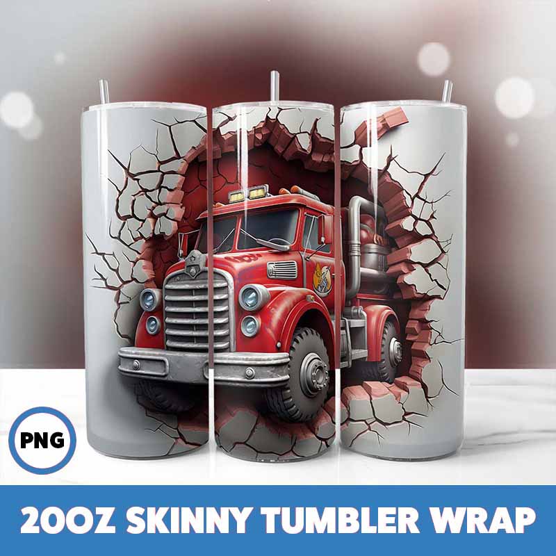 Cracked Wall Fire Trucks
  Tumbler Wrap