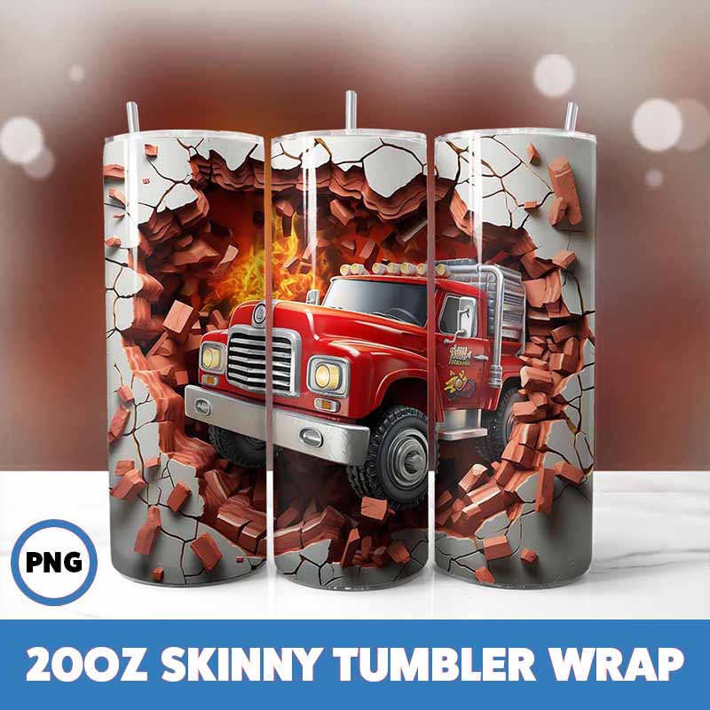 Cracked Wall Fire Trucks
  Tumbler Wrap