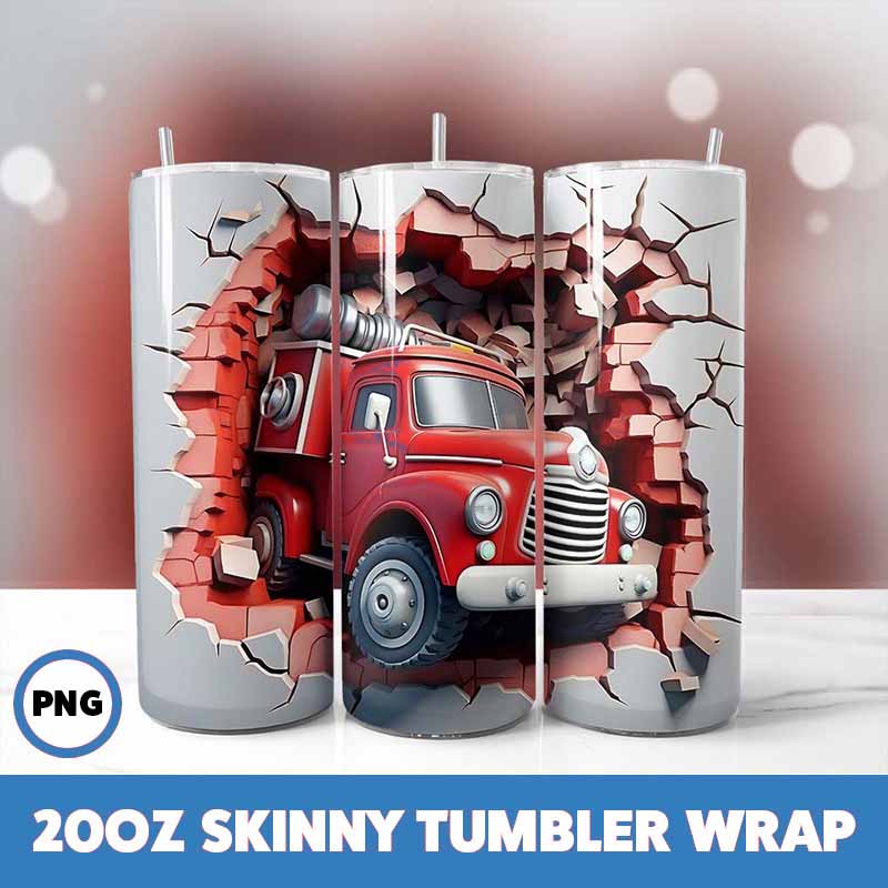 Cracked Wall Fire Trucks
  Tumbler Wrap