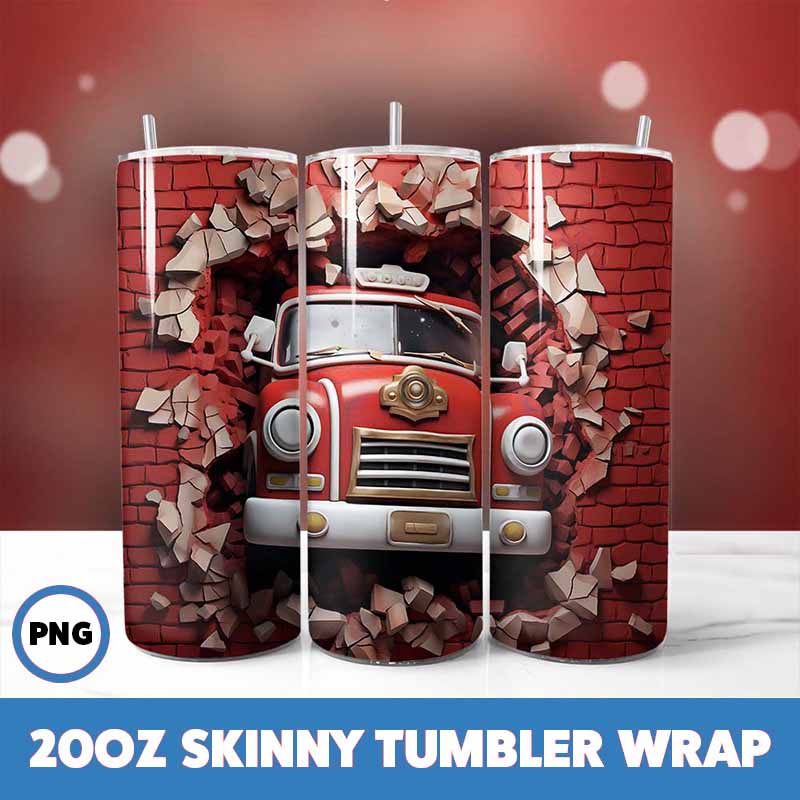 Cracked Wall Fire Trucks
  Tumbler Wrap