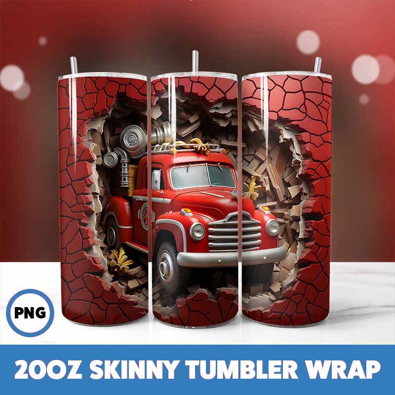 Cracked Wall Fire Trucks
  Tumbler Wrap