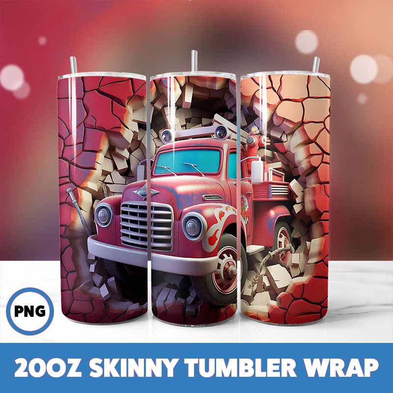 Cracked Wall Fire Trucks
  Tumbler Wrap