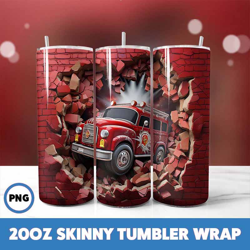 Cracked Wall Fire Trucks
  Tumbler Wrap