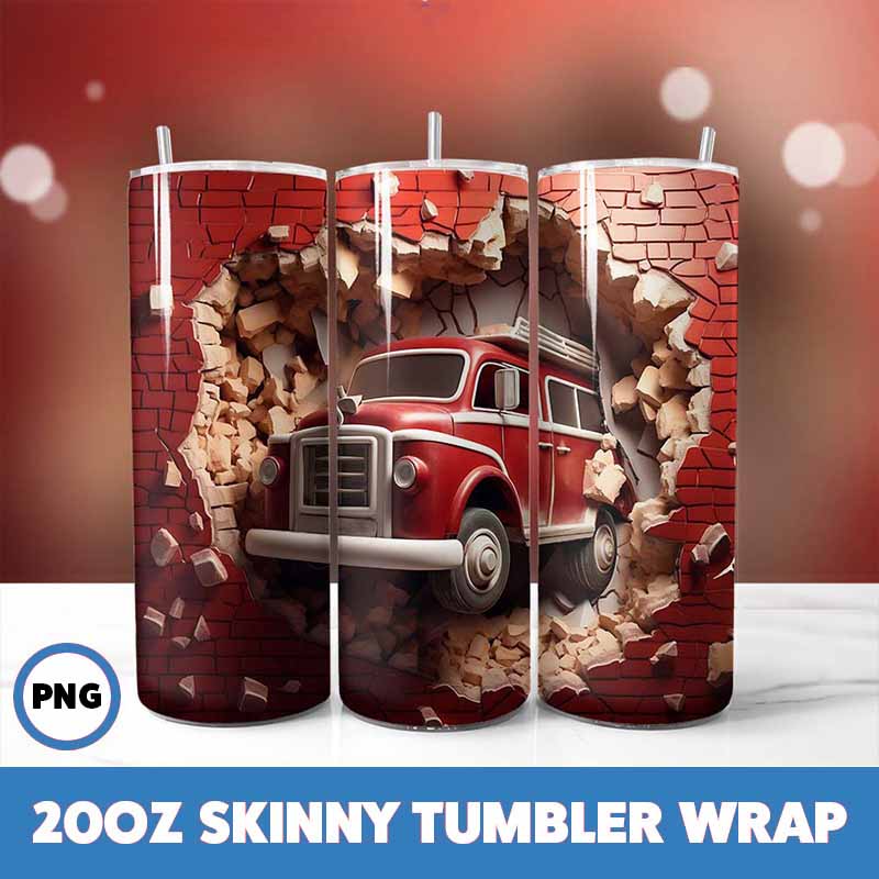 Cracked Wall Fire Trucks
  Tumbler Wrap