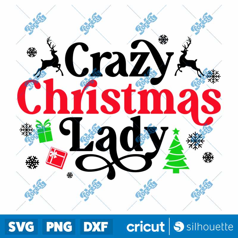 Crazy Christmas Lady SVG