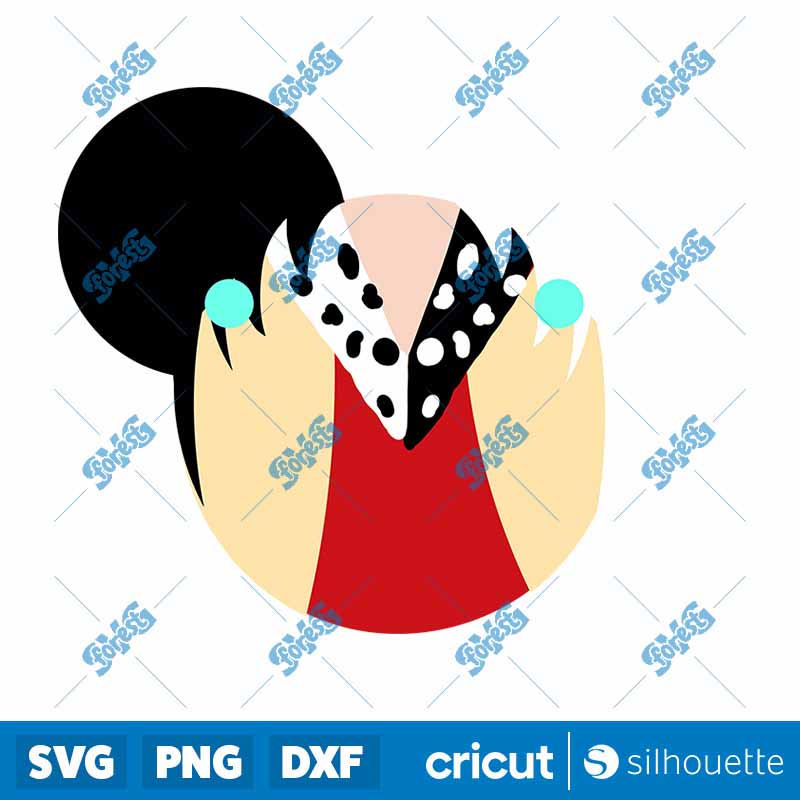 Cruella Mouse Head SVG