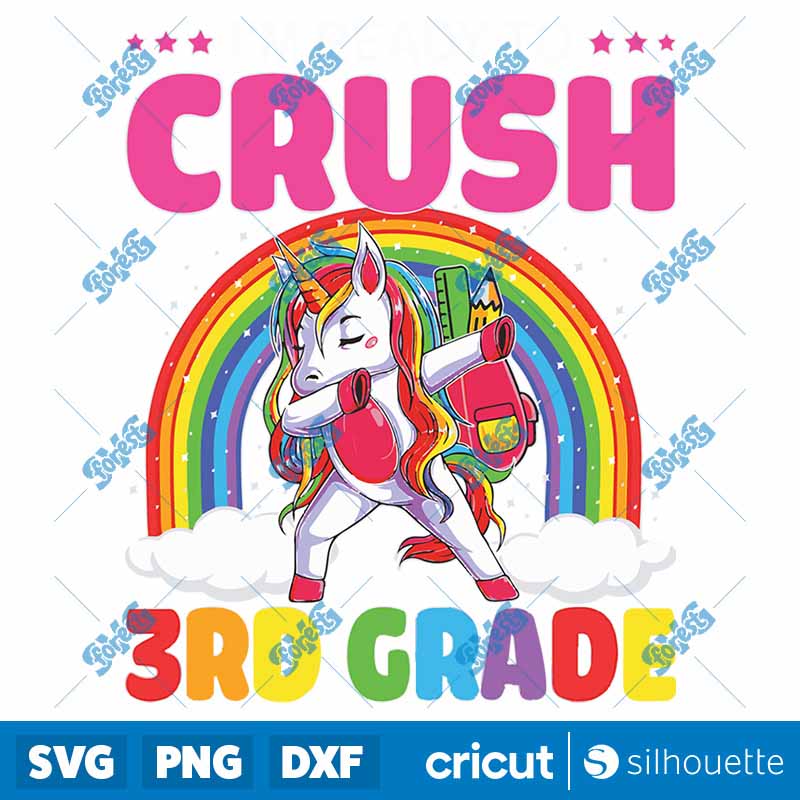 Crush 3rd Grade Dabbing
Unicorn Back To School Girls Student SVG