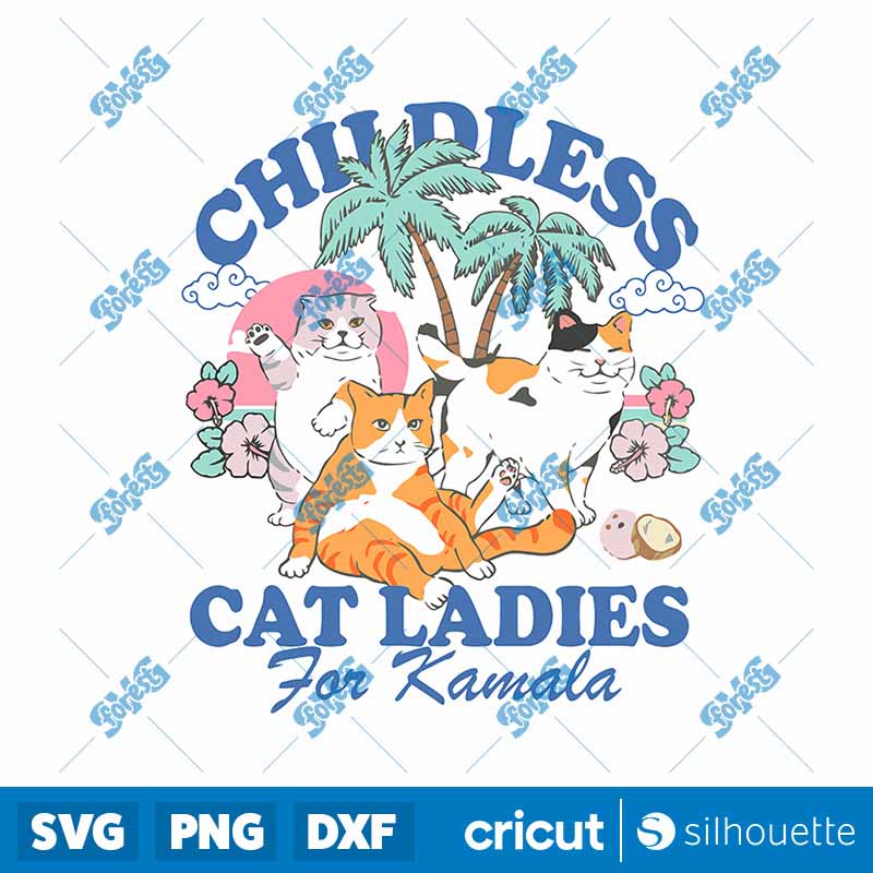 Cute Childless Cat Lady For
  Camala Coconut Tree SVG