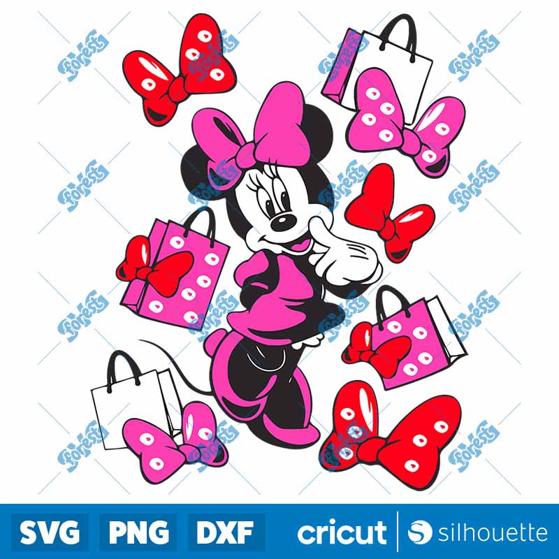 Cute Minnie Mouse Fashion
  Shopping SVG