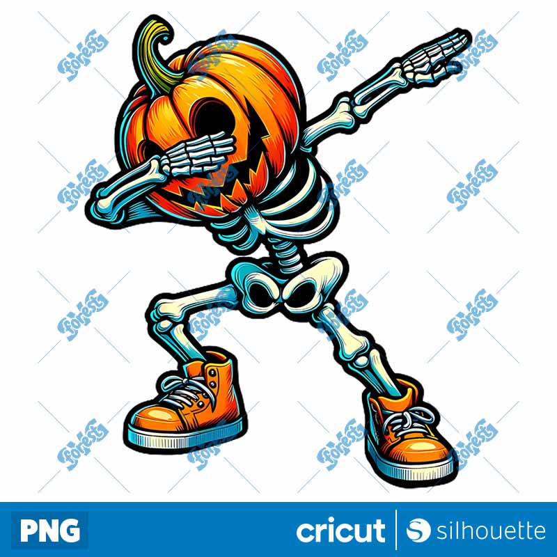 Dabbing Halloween Skeleton
  Boys Trick Treat Funny Pumpkin PNG