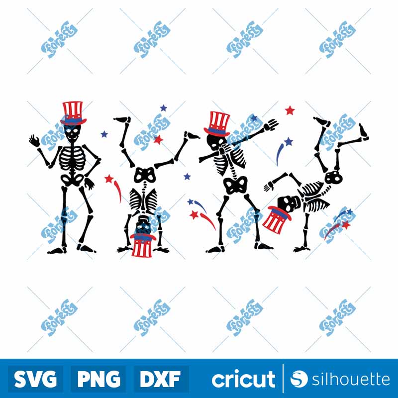 Dancing skeleton 4th of July
SVG