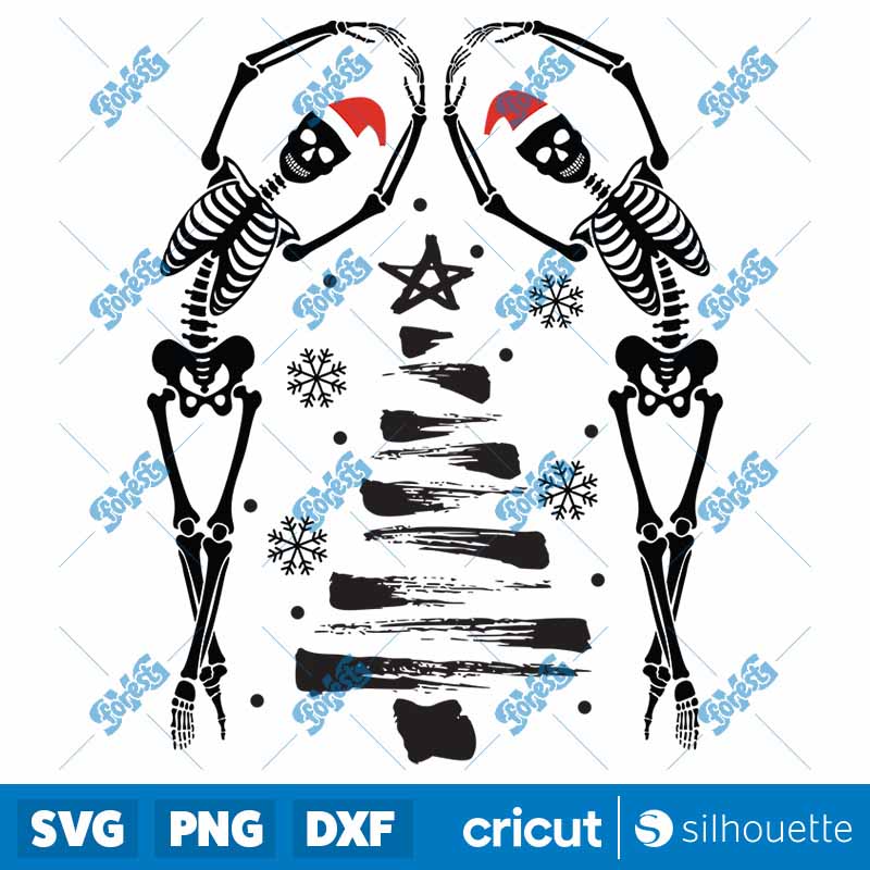 Dancing Skeleton Christmas SVG