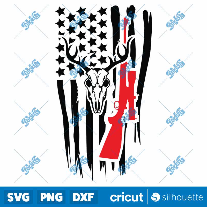 Deer Hunter Us Flag SVG