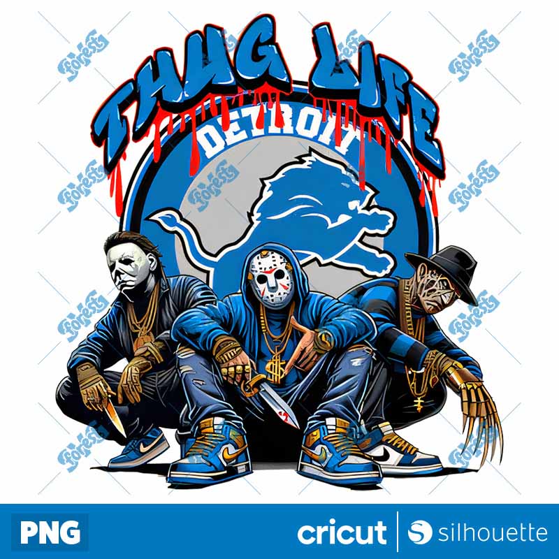 Detroit Lions Thug Life Horror
  NFL Football PNG