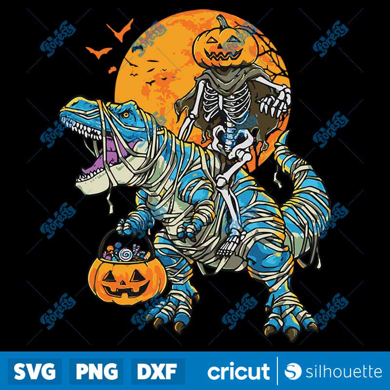 Dinosaur Pumpkin Skeleton
  Halloween Vintage SVG