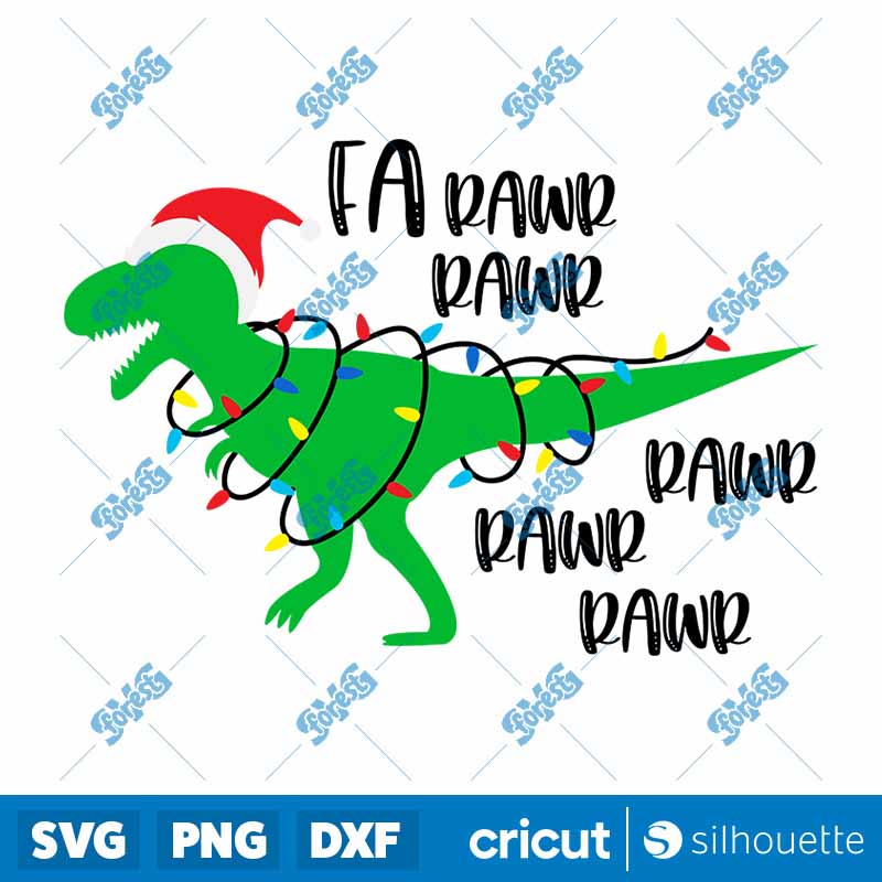 Dinosaur T Rex Christmas SVG