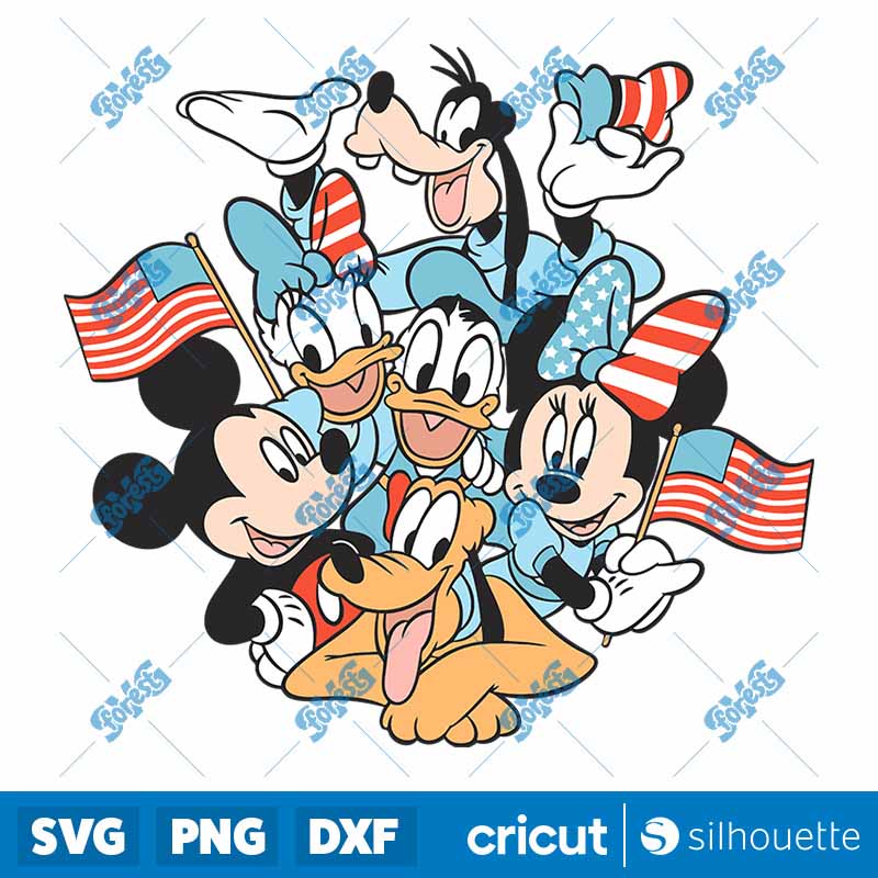 Disney Mickey And Friends 4th
of July SVG