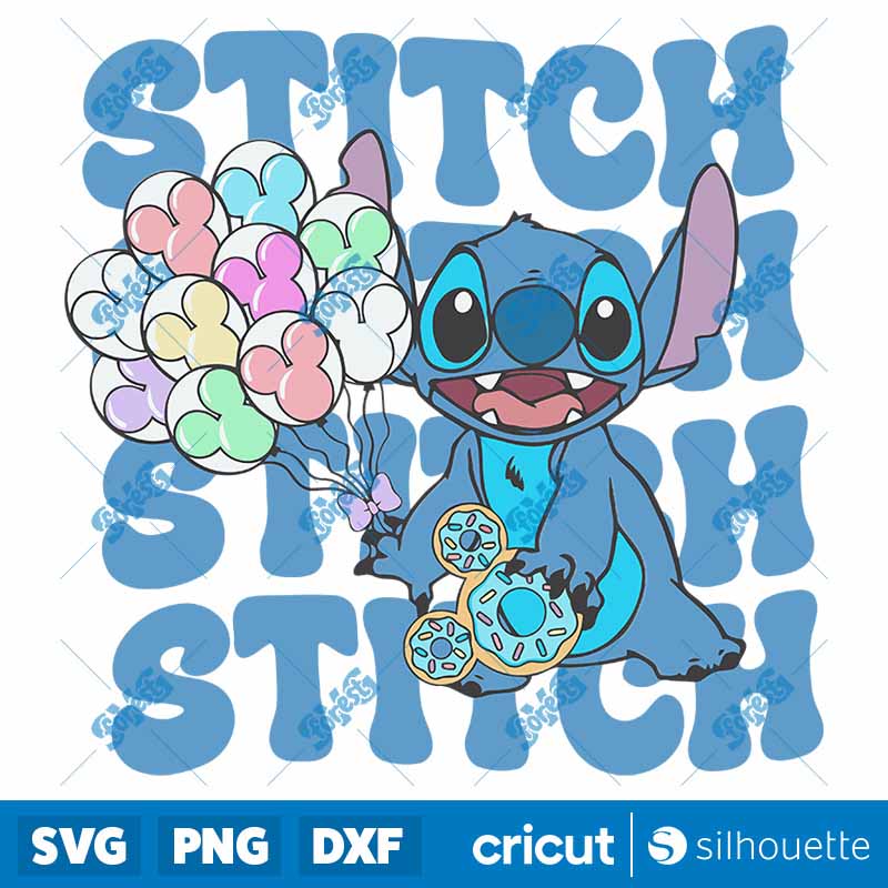 Disney Stitch Balloons Donut
SVG