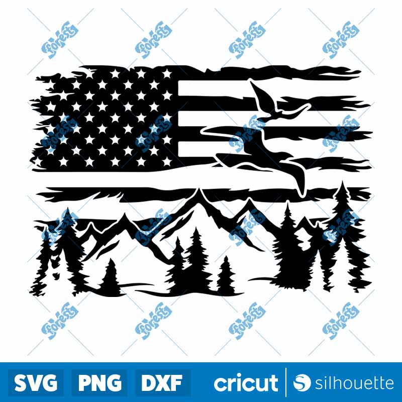 Distressed Mountain Flag SVG