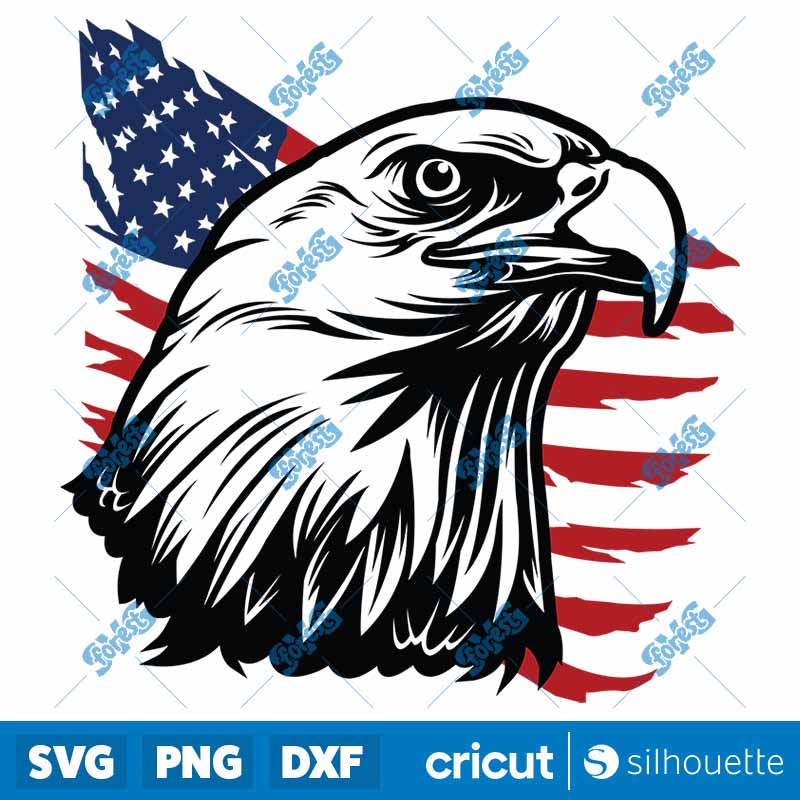 Eagle Through Flag SVG