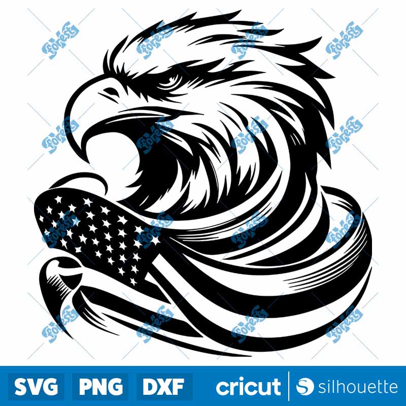 Eagle With American Flag SVG