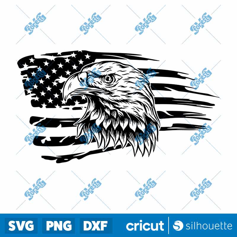 Eagle With American Flag SVG