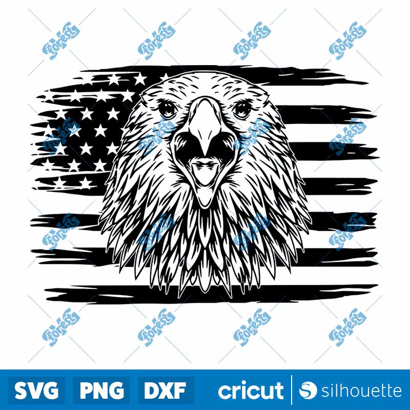 Eagle With American Flag SVG