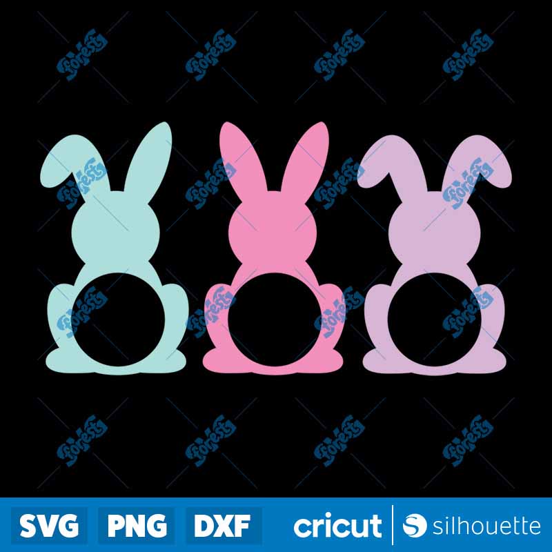 Easter Bunny Monogram
  Silhouettes SVG