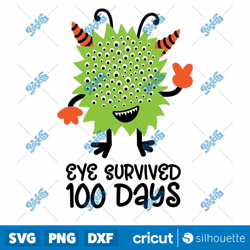 Eye Survived 100 Days SVG