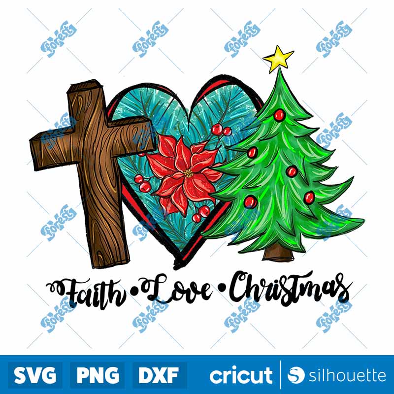 Faith Love Christmas PNG