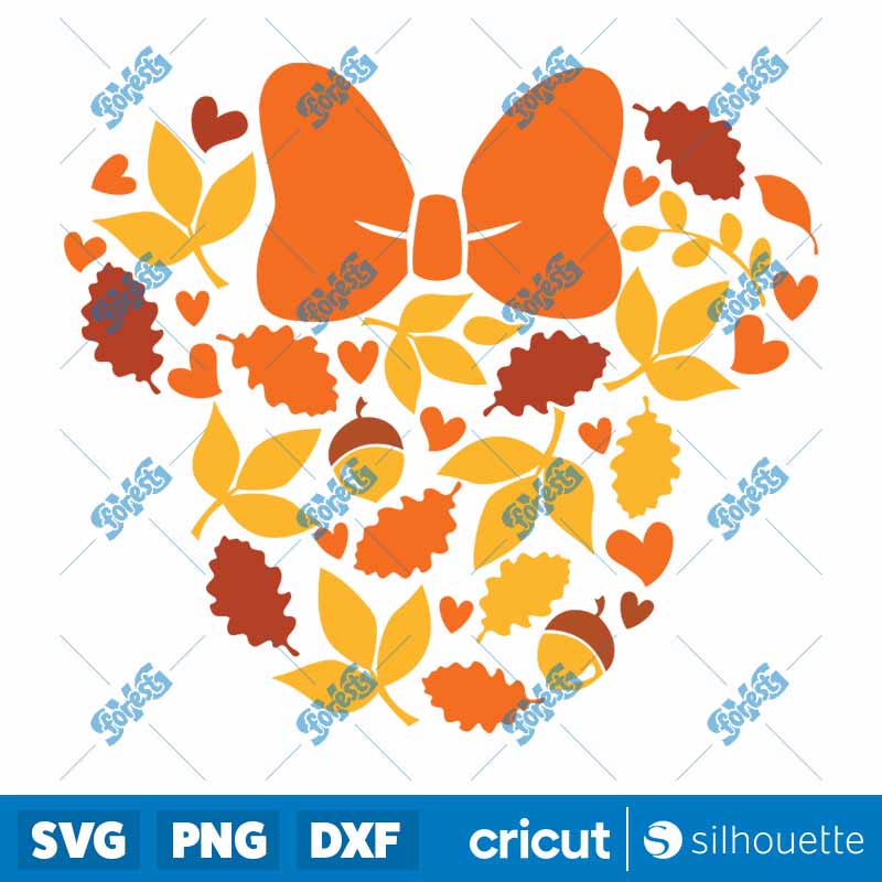 Fall Leaves Mouse Head SVG