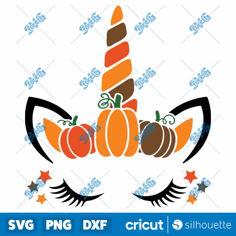 Fall Unicorn Face SVG