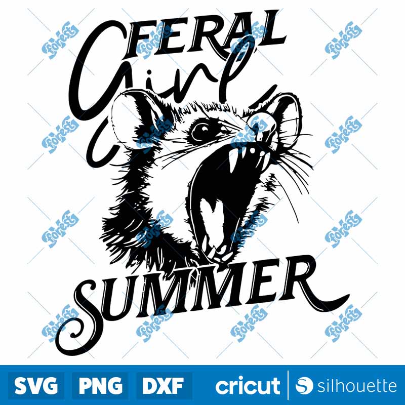 Feral Girl Summer Opossum SVG