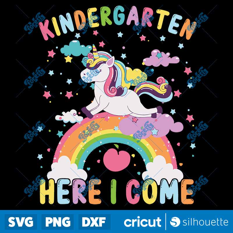 First Day Of Kindergarten Here
  I Come Unicorn Kinder Girls SVG