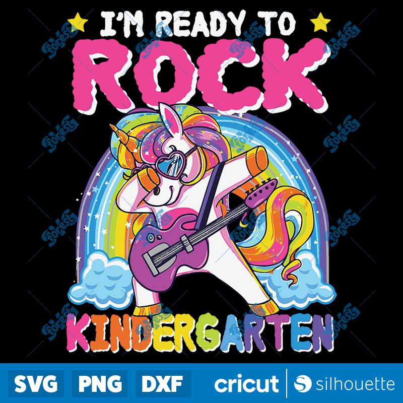 First Day Of Kindergarten Rock
  Unicorn Girls Back To School SVG