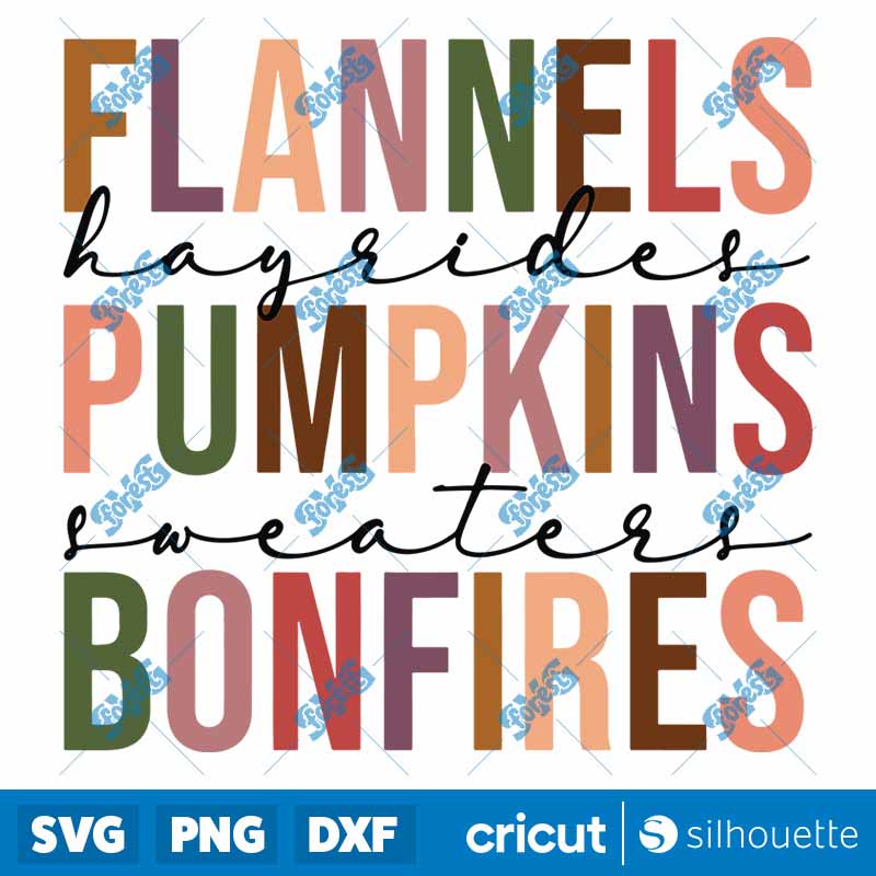 Flannels Hayrides Pumpkins SVG