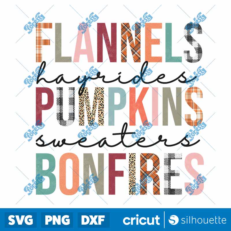 Flannels Pumpkins Bonfires
  Fall PNG