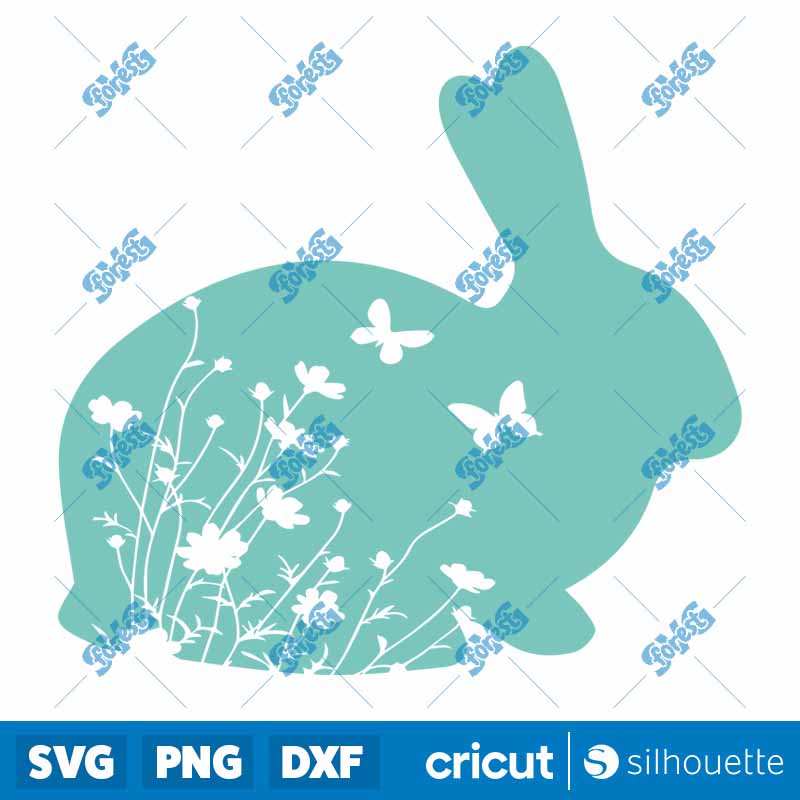 Floral Bunny Wildflower Easter
  Rabbit SVG