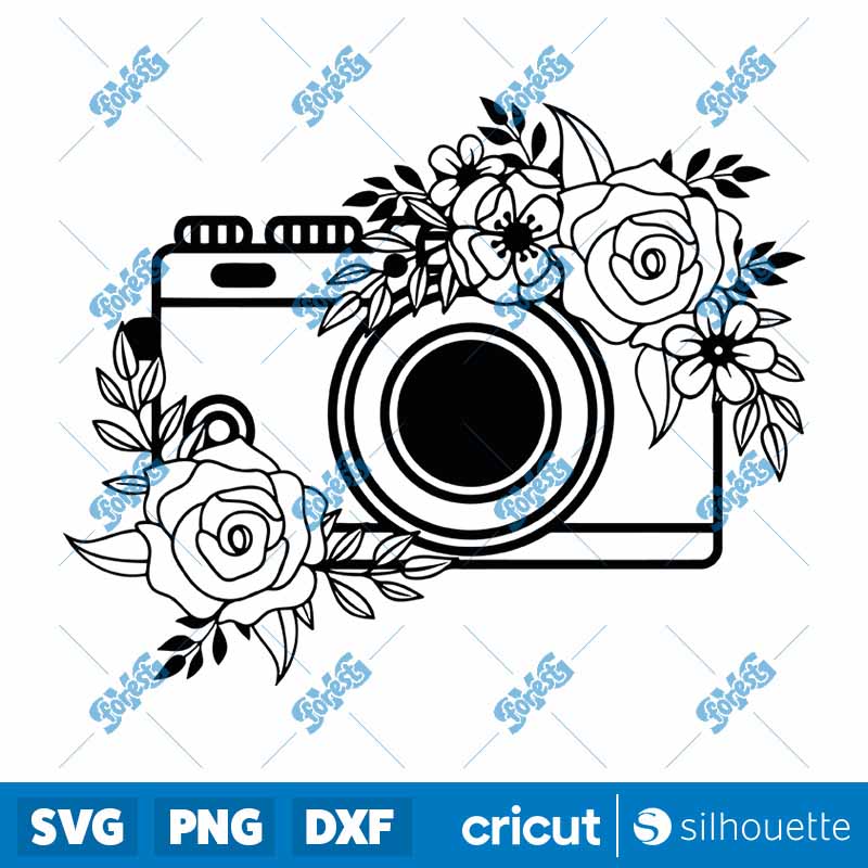 Floral Camera SVG