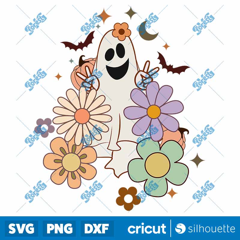 Floral Ghost SVG