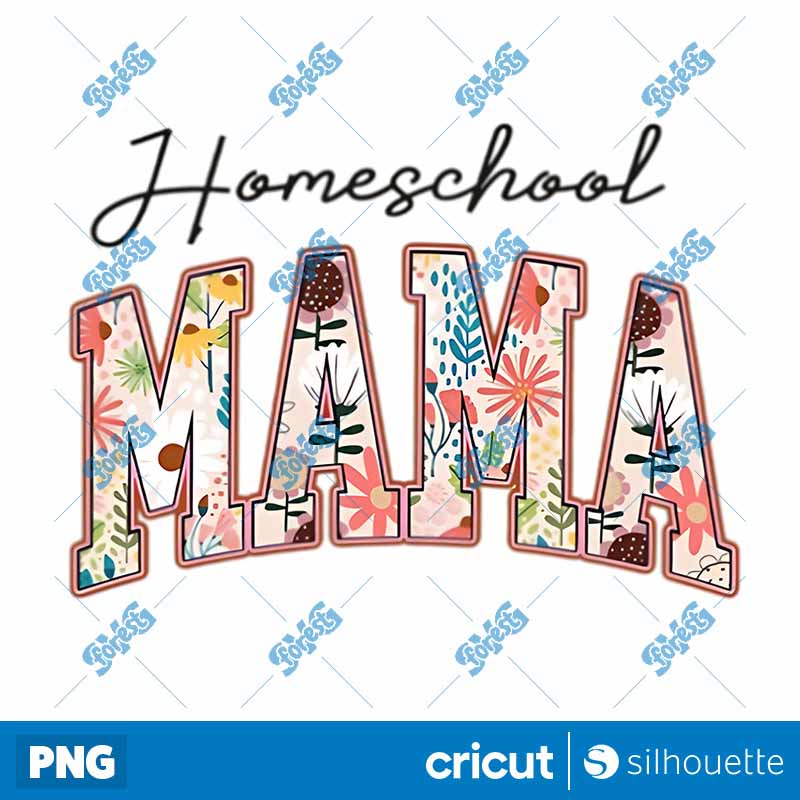 Floral Homeschool Mama PNG