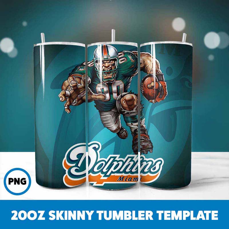 Football Mascot Miami Dolphins
  Tumbler Wrap