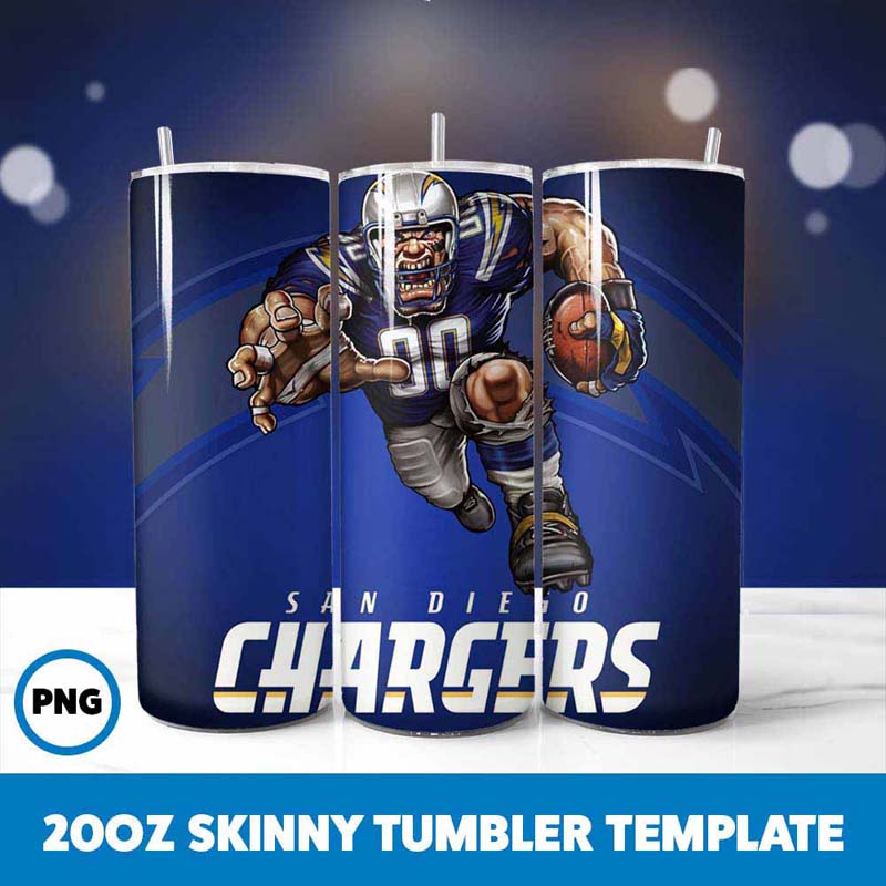 Football Mascot Chargers
  Tumbler Wrap