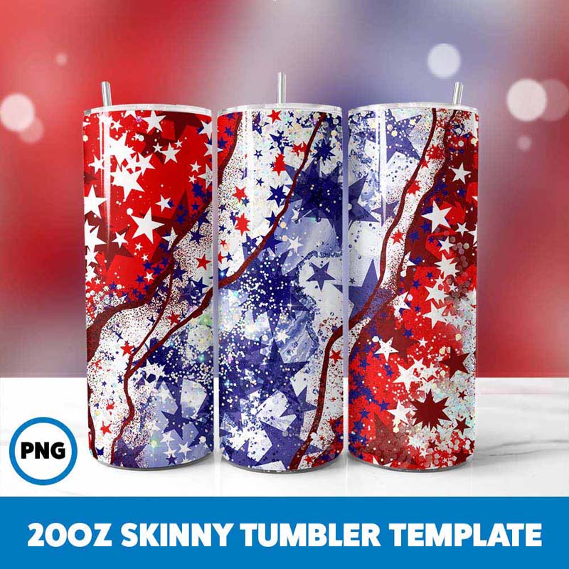 Fourth Of July Tumbler Wrap, 20oz Skinny Tumbler Wrap