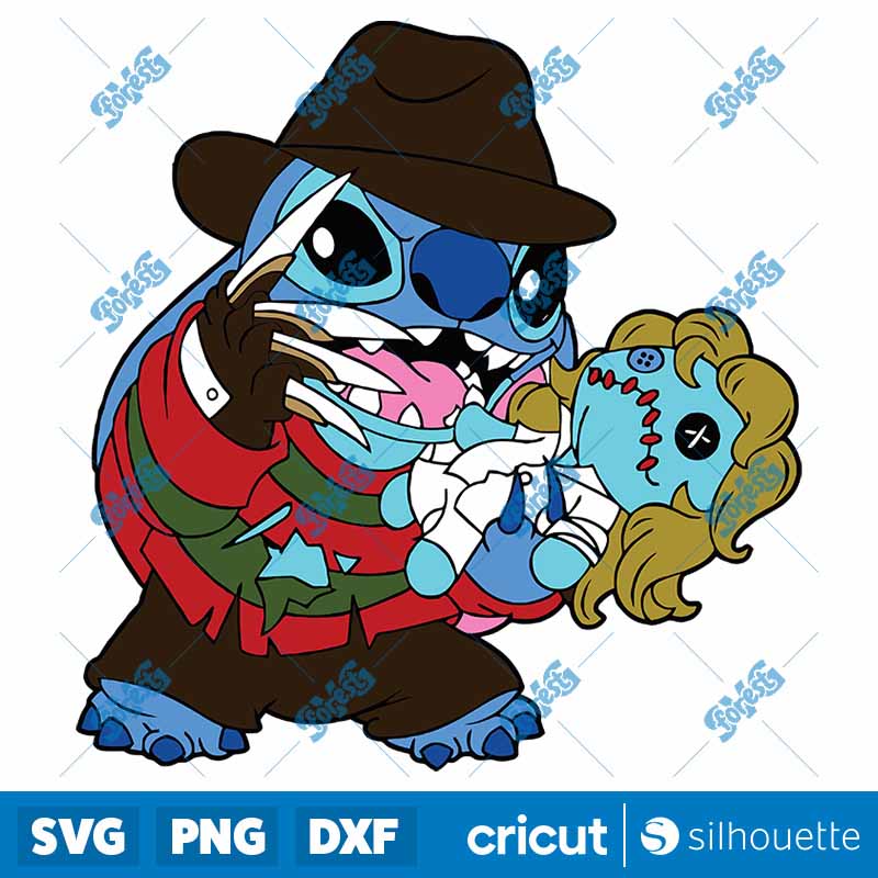 Freddy Krueger and Stitch SVG