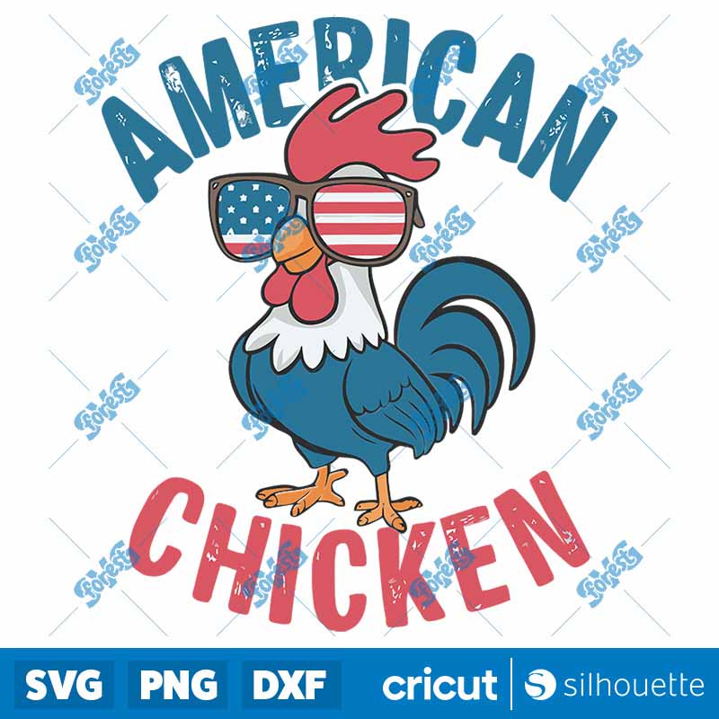 Funny American Chicken
  Patriotic Rooster SVG