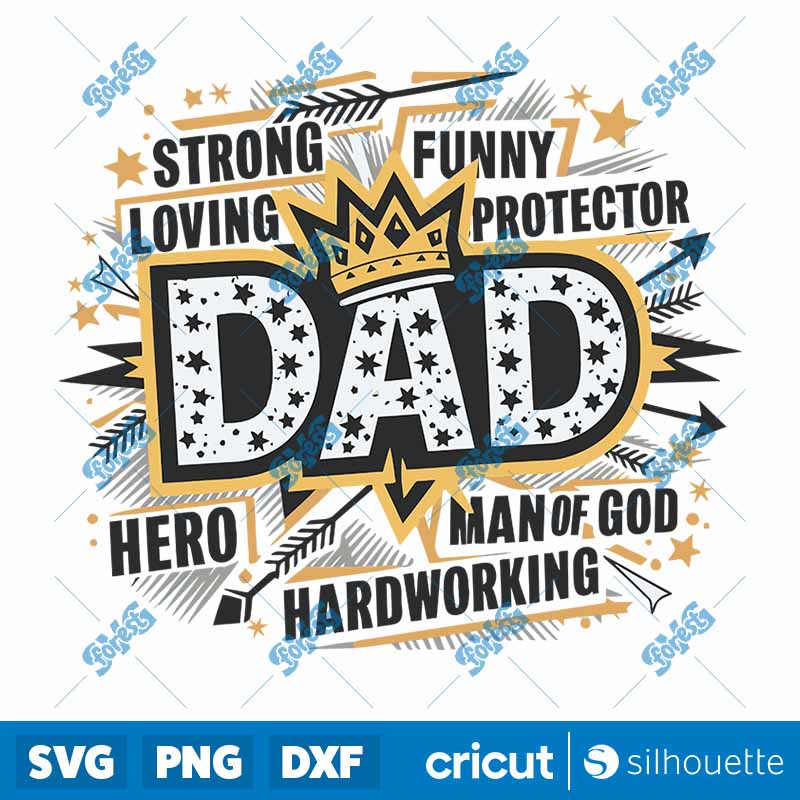 Funny Dad Man Of God Fathers
  Day SVG