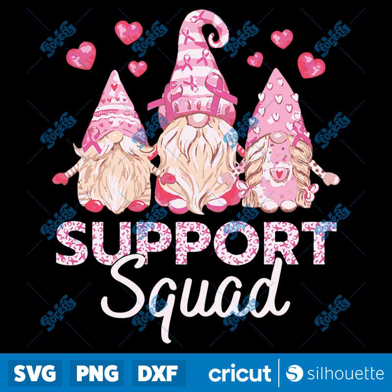 Funny Gnomies Support Squad
Breast Cancer Awareness Month Cute SVG