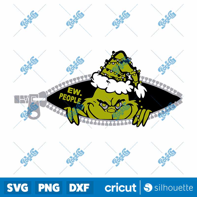 Funny Grinch Ew People Santa
  Hat SVG